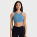 New Spring/Autumn Vertical Ribbed 2.0 High Neck Anti Exposure Sports Bra, High Strength Shock Absorption Fitness Yoga Bra_ecoleips.com