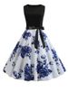Black White Polka Dot Summer Dress Women Sleeveless Vintage 50s 60s Party Office Dresses_ecoleips.com