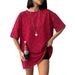 Women's Clothing Women's Niche Design Heart T Shirt Lazy Versatile Casual Mid Length Trendy Tops For Women Summer_ecoleips.com