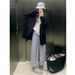 Nantao Spring Summer Pleated Simple High Waist Wide Leg Casual Women Thin Cool Loose Slimming Tapered Nine-point Pants_ecoleips.com