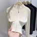 Women's Semi-High Neck Fleece Zip-Up Sweatshirt – Autumn Slim Fit Pullover With Dual Zippers (Purple/Charcoal/Black/Coffee/Beige, S-XL)_ecoleips.com