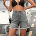 Women's Clothing New Denim Shorts Casual High Waist Loose Slim Pants_ecoleips.com