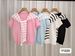 Women's Clothing Milk Blue Short Sleeved Sweater With Shawl Chic Two Piece Tops Celebrity Loose Shirt Female_ecoleips.com