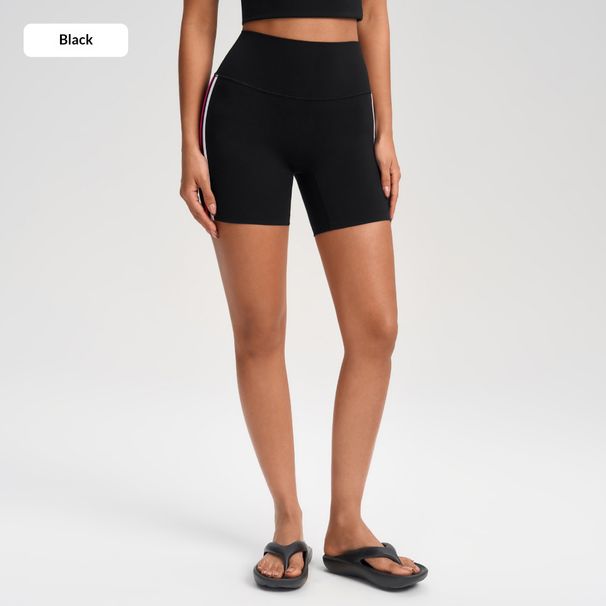 Women's Color Block Yoga Shorts, High Waist, Tummy Control, Hip Lifting, Running, Fitness, Tight Fit Sports Shorts YG 1002_ecoleips.com