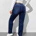 Women's Clothing Dark Blue Stretch Denim Straight Leg Cigarette Pants For Women European American Style_ecoleips.com