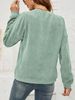 Women's Corduroy Sweatshirt Casual Round Neck Pullover_ecoleips.com