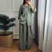 Women's Clothing Casual Loose Cotton And Linen Solid Color Shirt Button Wide Leg Pants 2 Piece Set_ecoleips.com