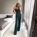 New Chinese Style Jumpsuit Dress Slant Placket High Waisted Elegant Commuter Long Jumpsuit Dress For Women Daily Office Wear_ecoleips.com
