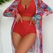 Women's Clothing Sexy High End Multi Color Sexy Printed Bikini Bikini Three Piece_ecoleips.com