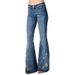 Women's 3D Digital Print Slimming Flared Jeans Fashionable Autumn/Winter New European American Style Independent Website_ecoleips.com