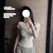 Korean Style Solid Color V-Neck T-Shirt Slim Fit Short Sleeve Slightly Sheer Summer Top Milky White Tencel Blend Versatile_ecoleips.com