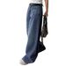 Turkish Light Blue Wide-leg Jeans For Women, New Spring And Autumn High-waisted Loose Slimming Retro Straight-leg_ecoleips.com