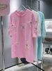 Women's Clothing Shiny Hot Diamond Beading Niche Design Short Sleeve_ecoleips.com