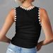 Sleeveless Rib Knit Crew Neck Racer Slim Fit Contrast Color Casual_ecoleips.com