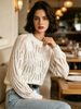 Openwork Textured Round Neck Long Sleeve Knit Top_ecoleips.com