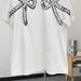 Women's 3D Floral Applique Short Sleeve T-Shirt Embroidered Flower Detail round Neck Cotton Top Fashion Summer Tee_ecoleips.com