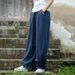 Suitable For All Seasons French Single Cotton Women's Plus Size Fat MM Slimming Linen Leg Pants Fashion Wide_ecoleips.com