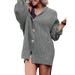 Women's Long Button-Up Cardigan With V-Neck & Pockets - Soft Knit Loose Fit Coat For Fall & Winter - Casual Comfortable Open Front Sweater_ecoleips.com