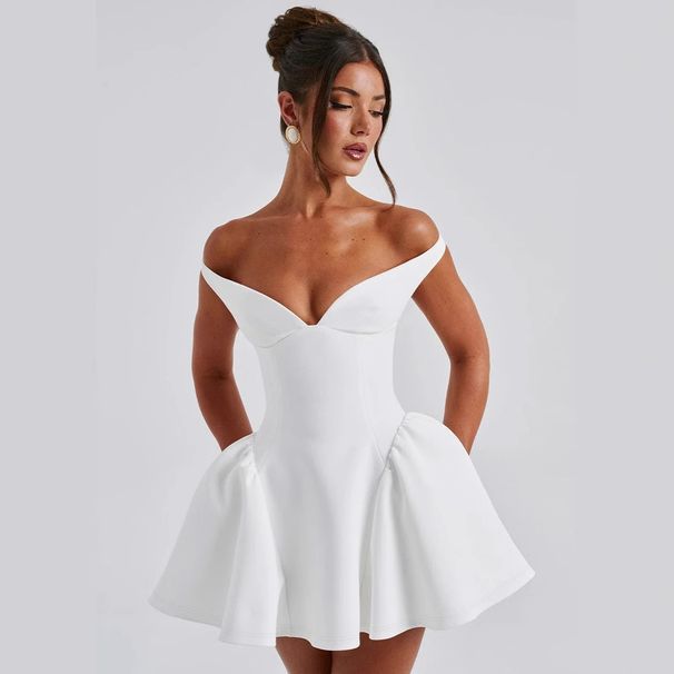 French Style European And American Hot-Selling Spring Summer Women's Clothing Solid Color Deep V Backless Fashion Party_ecoleips.com