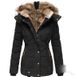 Women's Slim-Fit Zip-Up Hooded Coat With Faux Fur Trim, Warm Winter Jacket, Long Sleeve Quilted Outerwear, Casual Puffer Coat For Cold Weather_ecoleips.com