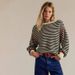 Women's Striped Knit Sweater – Loose Fit Long Sleeve Round Neck Pullover For Autumn & Winter (White/Apricot/Navy/Yellow)_ecoleips.com