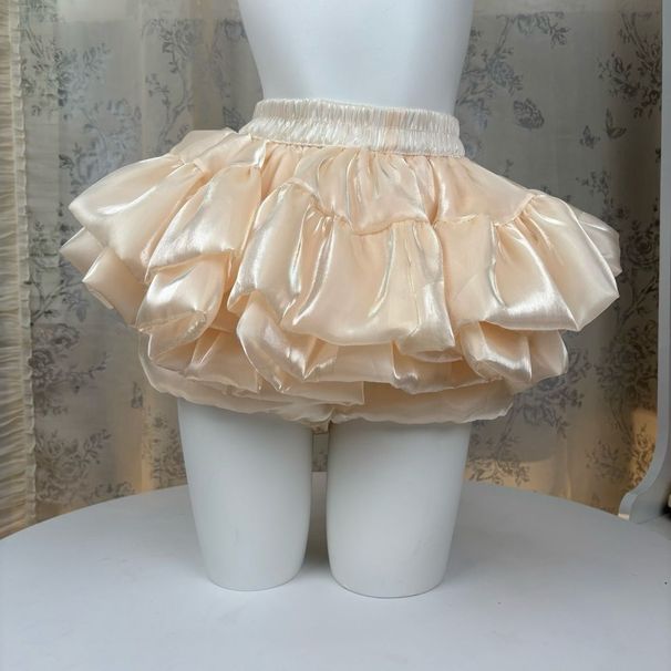 High-Waisted Slimming Pleated Cake Skirt Small Plaid Ballet Style Women's Bottoms Knee-Length Casual Elegant Fashion Cotton Lanon_ecoleips.com