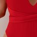 Women Red Ribbed One Piece Swimsuit Cross Back Wrap Tie Bow High Cut Cheeky Slimming Beach Monokini_ecoleips.com