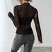 European American Cross-border 2026 Autumn And Winter New High-neck Slim-fit Long-sleeve Mesh Base Versatile_ecoleips.com