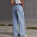 European And American Cross-border 2025 New Style Loose Light Blue Washed Wide-leg Jeans With Bow Embroidery_ecoleips.com