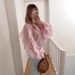 2025 Spring Summer Lady V-neck Ruffled Long Sleeve Shirt European And American Fashion Commuter Women's New Style_ecoleips.com
