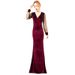 Women's Elegant Solid Color Velvet Maxi Dress Slim Fit Formal Wedding Guest Evening Dresses_ecoleips.com