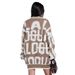 Women's Embroidered Cardigan Sweater – Oversized V-Neck Knit Top With Letter Design For Autumn & Winter_ecoleips.com