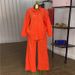 Women's Clothing Summer New Sweet And Fresh Lapel Long Sleeved Beaded Shirt High Waist Straight Pants Two Piece Suit_ecoleips.com
