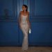 French Rhinestone Camisole Spicy Girl Wrapped Hip High-End Light Luxury Evening Dress, Party Backless Long Dress_ecoleips.com
