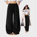 High Waisted Casual Wide Leg Pants for Women Versatile Drape Flat Style Autumn/Winter Fashion mid Waist Full Length Polyester_ecoleips.com
