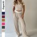 Diyun European American Style Short Sleeve T-Shirt And Casual Pants Two-Piece Set Women's Clothing 2025 Autumn Winter_ecoleips.com