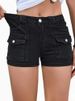 K New Denim Stretch Women's Multi Pocket Denim Shorts_ecoleips.com