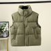 Aria Basics 2025 New PU Down Cotton Vest Korean Style Loose Fit Short Slimming Jacket Petite People With Stand Collar For Autumn And_ecoleips.com