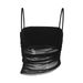 Women's Summer Off-Shoulder Camisole Top Solid Color See through Mesh European American Style Ruched Tight Fitting_ecoleips.com