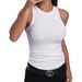 Women's Tight-fitting Running Vest, Pullover Racerback Fitness Yoga Top, Sleeveless Sports Vest_ecoleips.com