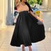 D293P With Belt Women's New High Waist Large Hemline Mid Length Pressed Pleated Temperament Draping Half Dress_ecoleips.com