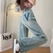 High-waisted Slim Straight-leg Jeans For Women, 2024 Spring-summer New Popular Light-colored Design, Petite Wide-leg_ecoleips.com
