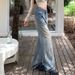 American Retro Distressed Wide-leg Pants With A Vintage Look, New Spring-summer High-waisted Loose Slimming Floor-length_ecoleips.com