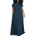 Plus Size Women's Denim Sleeveless Backless Long Dress_ecoleips.com