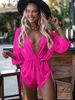 Women's Clothing Solid Color Lace High Waist Sexy Three Piece Bikini Swimsuit Swimsuit Women_ecoleips.com