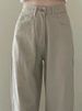 K Women's Trousers, Pear-shaped Figure, Women's Khaki High-waisted Straight-leg Jeans, Large Size Loose_ecoleips.com