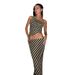 Striped Print Women's Two-Piece Set Summer New Style Off-Shoulder Sleeveless Tank Top Mid-Waist Skirt_ecoleips.com