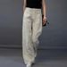 Suitable For All Seasons 6358#Spring And Autumn Literary Washed Linen Wide-Leg For Women High-Waisted Straight-Leg Long Cotton-Linen Casual Pants_ecoleips.com