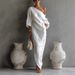 Spring Summer Women's Cotton Linen Long Dress High-End Long Sleeve Elegant And Sophisticated Style_ecoleips.com
