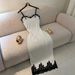 Women's Polka Dot Spaghetti Strap Maxi Dress Black Lace Trim V Neck High Slit Summer Vacation Style Dress_ecoleips.com